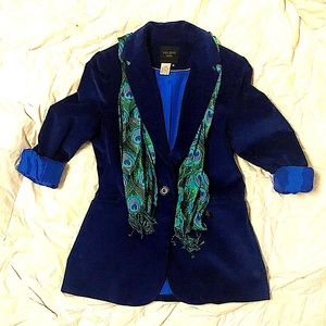 Helene Berman Corduroy Blazer Size M 💠Royal Blue💠 Beautiful!